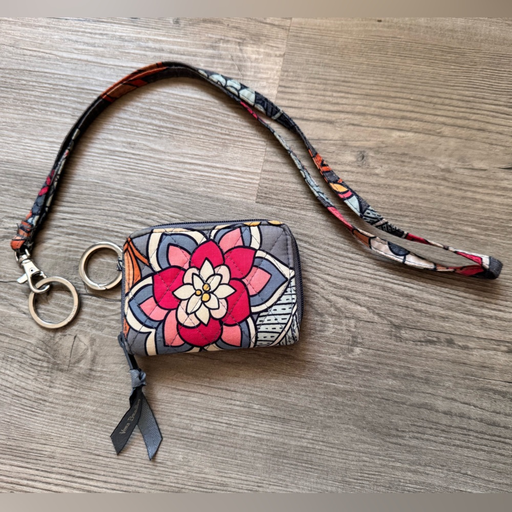 Verbal Bradley Tropical Evening Campus Double ID Holder Lanyard Keychain Wallet